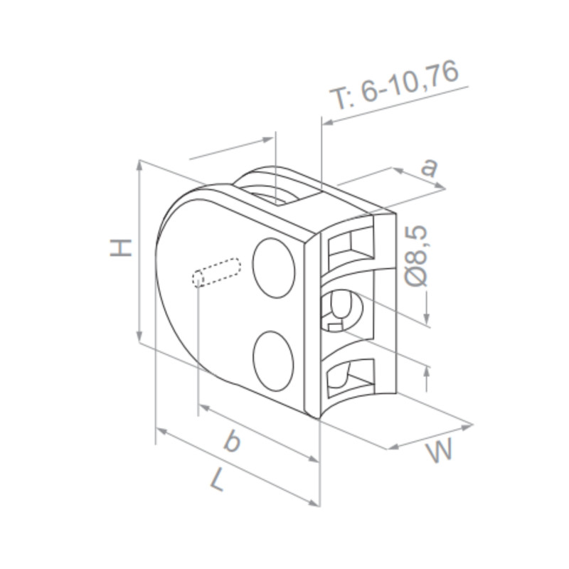 Glass clamp - 42.4
