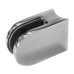 Strofix glass clamp 45x63 mm polished for Ø42.4 tube, mirror finish, for glass up to 12.76 mm