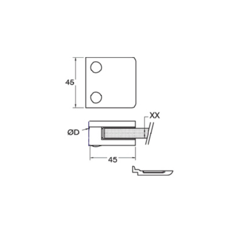 Glass clamp - 42.4