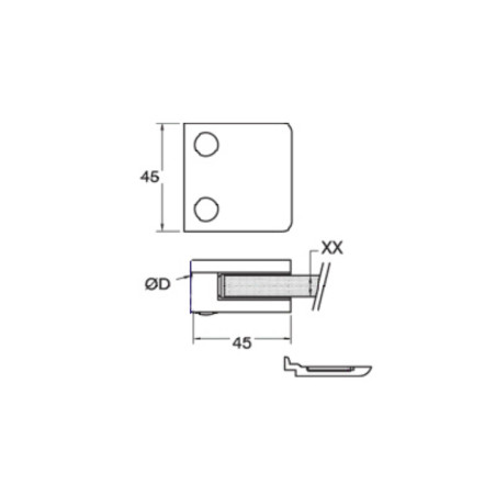 Glass clamp - 42.4