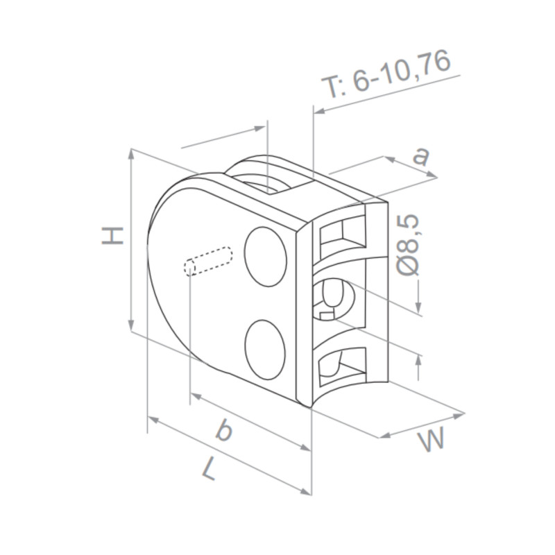 Glass clamp - 42.4
