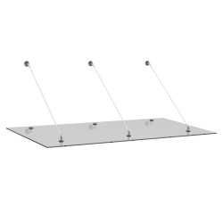 Strofix complete hanging glass canopy with 3 tension rods, 12.76 mm laminated glass, wide entrance installation