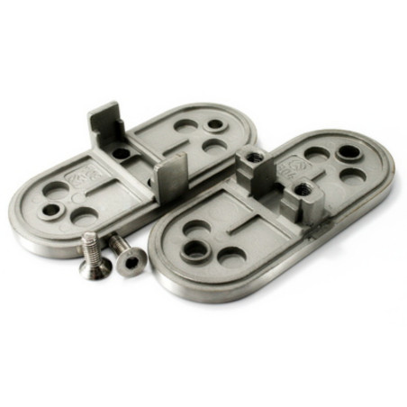 Strofix glass clamp 45x106 180° flat satin side view showing 30 mm depth and double glass grip channel