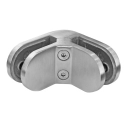 Strofix glass clamp 90° corner joint 45 mm height, flat mount, satin AISI 304 316, for right-angle glass connection 6-12.76 mm