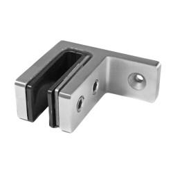 Strofix glass clamp 48x65x34 mm wall-mount, satin AISI 316, screws directly to wall for thick glass 12-15 mm