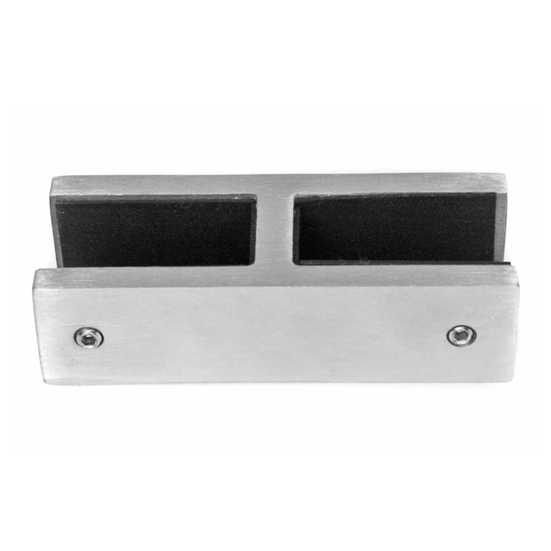 Strofix stikla turētāja 90x25 180° taisnā slīpētā sānskats ar 33 mm dziļumu biezam laminētam stiklam
