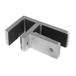 Strofix glass clamp 45x77 mm 90° corner joint, flat mount, satin AISI 304, for thickest glass 16.76-17.52 mm right-angle