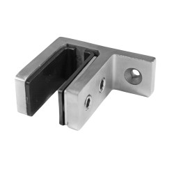 Strofix glass clamp 48x65x40 mm wall-mount, satin AISI 316, screws directly to wall for thickest glass 16.76-21.52 mm