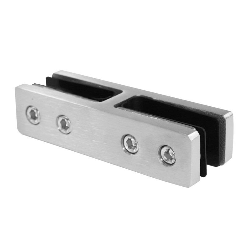 Strofix glass clamp 103x40 180° AISI 316 showing wide bar for 21.52 mm structural glass connection