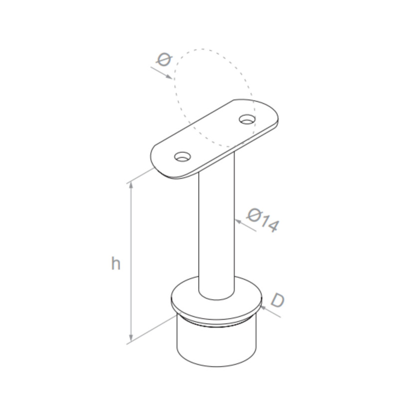Handrail fitting -42.4/48.3