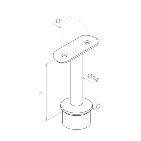 Handrail fitting -42.4/48.3