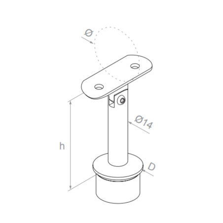 Handrail fitting - adjustable - 42.4/48.3