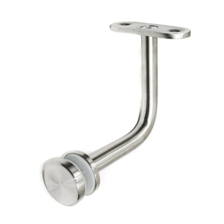 Strofix glass-mounted handrail bracket D40 showing flat saddle and compact ø40 mm base