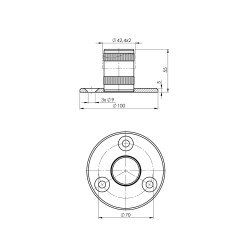 Margu stabiņa pēda 42,4 mm, slīpēts | Strofix