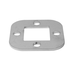 Strofix base plate for welding 40x40 / 85x85 mm raw AISI 316, 6 mm thick marine-grade square plate for square railing post