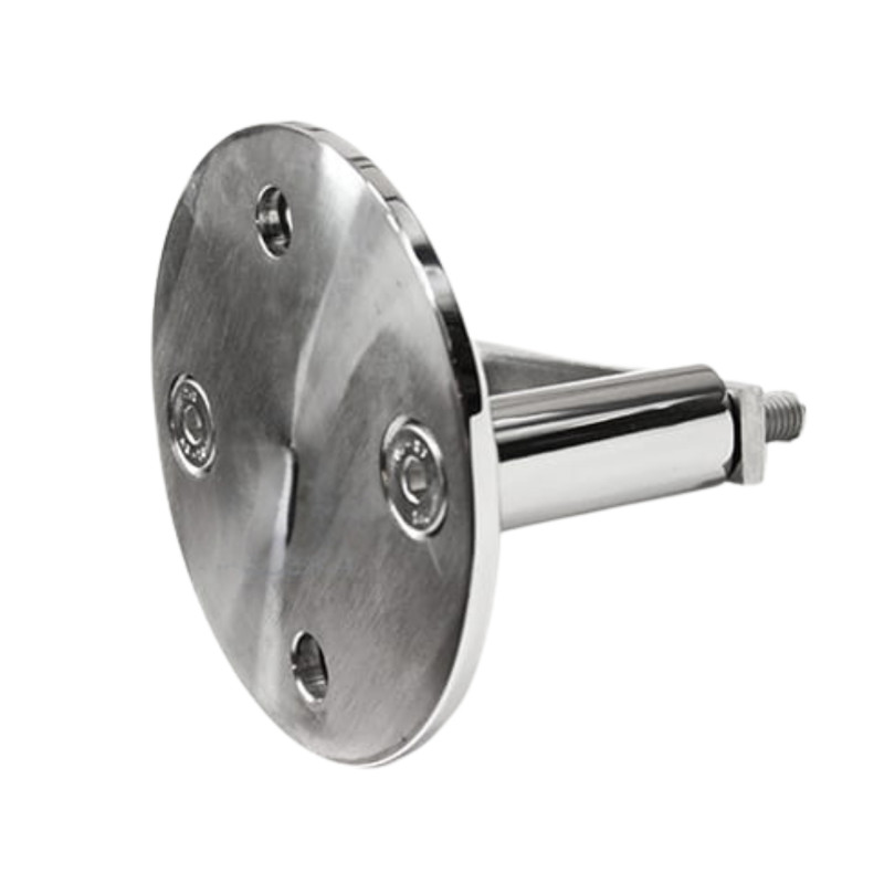 Strofix side fastening 42.4 D100 polished side view showing welding interface and round plate