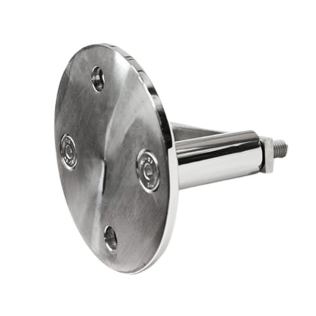 Strofix side fastening 42.4 D100 polished side view showing welding interface and round plate