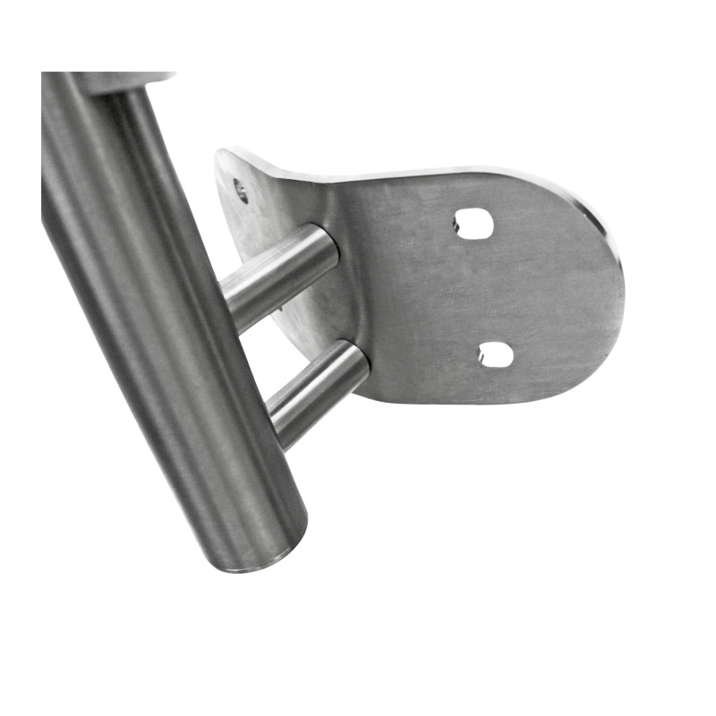 Strofix side mounting of the post 42.4 mm 135 degrees satin, AISI 304 angled side fastening for a Ø42.4 mm railing post