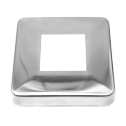 Strofix pamatnes vāks 40x40 mm kvadrātveida stabam, 90x90 mm pulēts, AISI 304 kvadrātveida dekoratīvs vāks