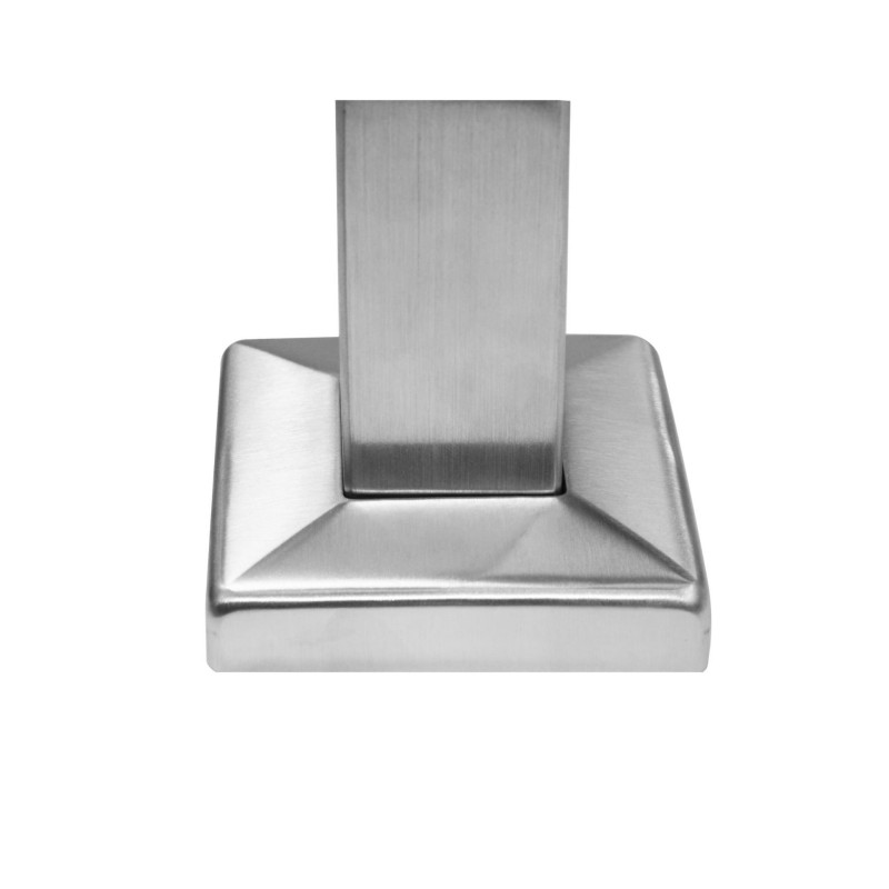 Strofix 90x90 polished square base cover side view showing 21 mm height for a 40x40 mm post base