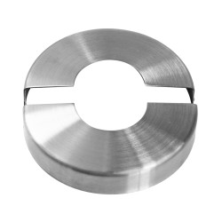 Strofix divdaļīgs pamatnes vāks Ø42,4 mm caurulei, Ø105 mm slīpēts, AISI 316 dalīts disks, kas liekas ap uzstādītu stabu
