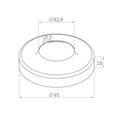 Strofix Ø95 pulēts pamatnes vāks ar spoguļapdares apaļu disku Ø42,4 mm stabam