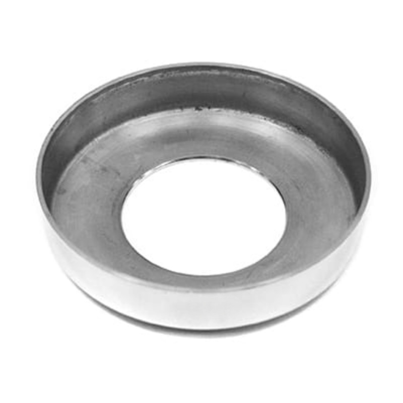 Strofix Ø85 polished base cover side view showing 18 mm height and post opening