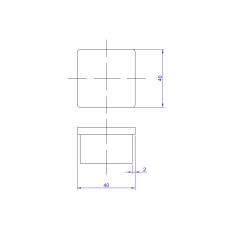 Plakans gala nosegvāks 40x40x2 mm slīpēts | Strofix