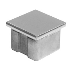 Strofix AISI 304 satin flat end cap for 40x40x2 mm square tube, top view