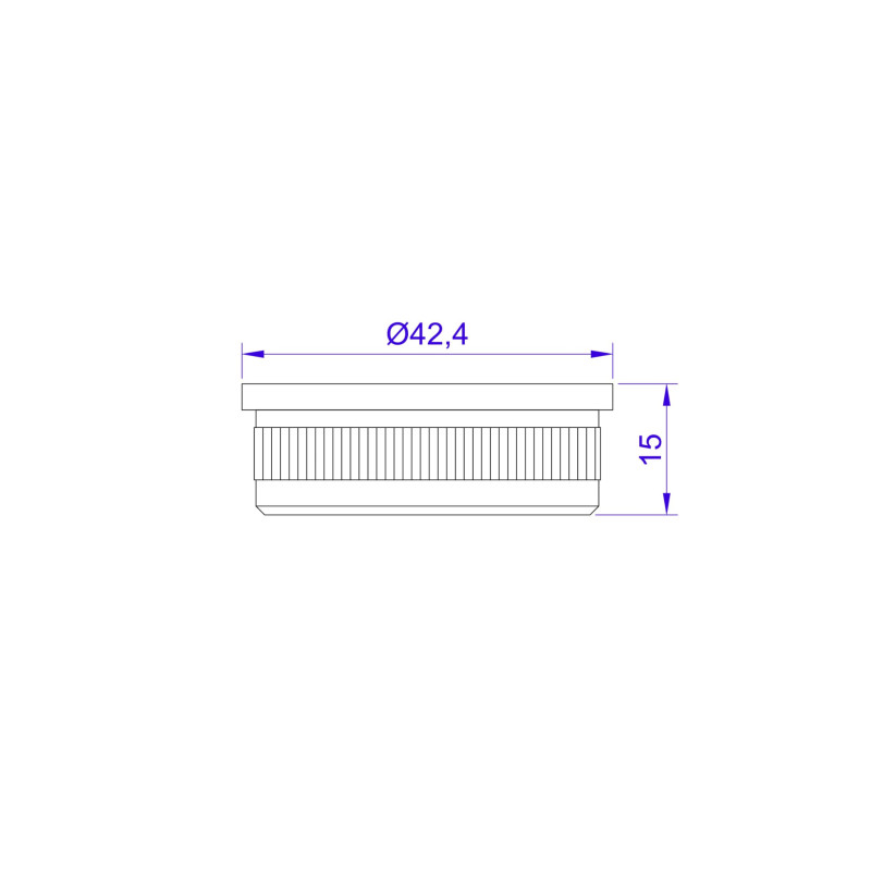 Flat End Cap Press-Fit Ø42.4/48 mm Tube | Strofix