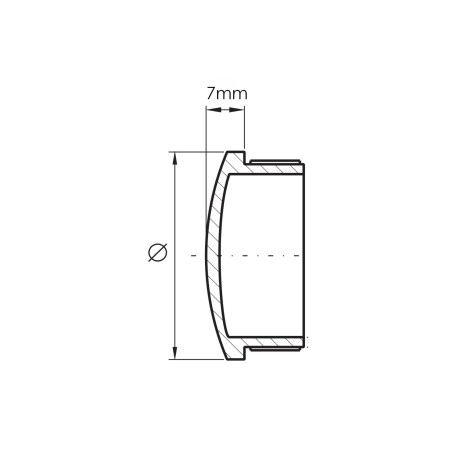 Convex End Cap H 7 mm Ø42.4/48.3 304/316 | Strofix