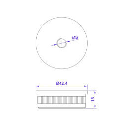 Flat End Cap Press-Fit Ø42.4 mm H 3 mm | Strofix