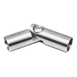 Strofix adjustable elbow for Ø12 mm rod, satin AISI 304, variable-angle joint for joining solid railing rod