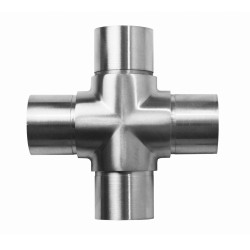 Strofix AISI 304 satin cross flush angle for Ø42.4mm tubes