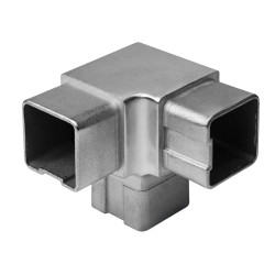 Strofix Y connector for 40x40 mm square tube, satin AISI 304, three-arm fitting joining square tube sections in a Y junction