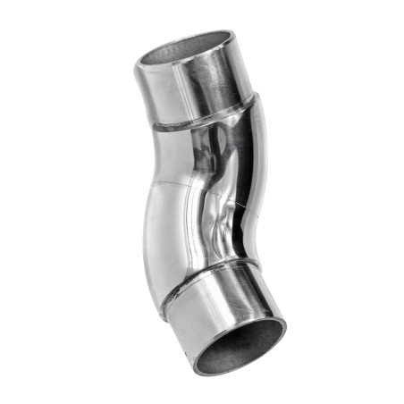 AISI 304 mirror adjustable flush elbow for Ø42.4 mm railing tube, showing smooth joint profile