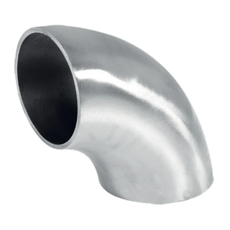 Strofix AISI 304 satin welding flush angle 90° for Ø42.4/48.3 mm tube, showing welded elbow profile
