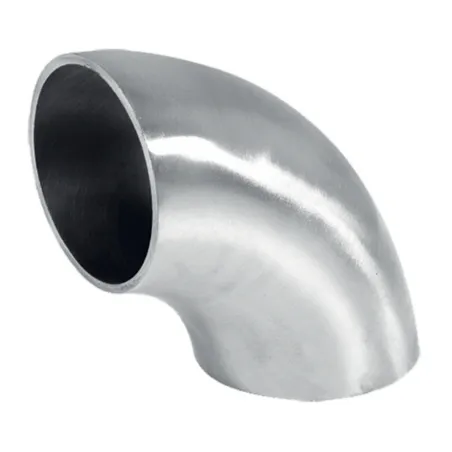 Strofix AISI 304 satin welding flush angle 90° for Ø42.4/48.3 mm tube, showing welded elbow profile