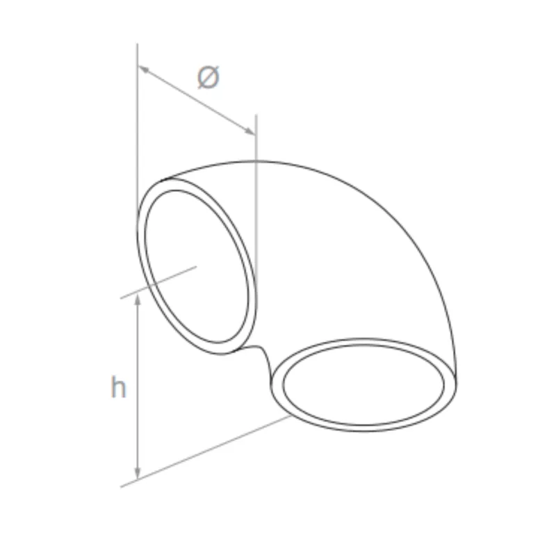 Strofix welding flush angle side view showing 48-57 mm height and tube insertion for welding