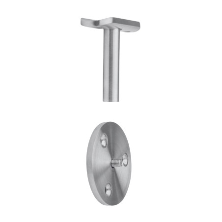 Strofix handrail wall support 60mm 42.4 side view showing curved pipe seat and wall base