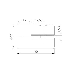 Strofix glass-mount crossbar holder side view showing panel clamp and crossbar seat