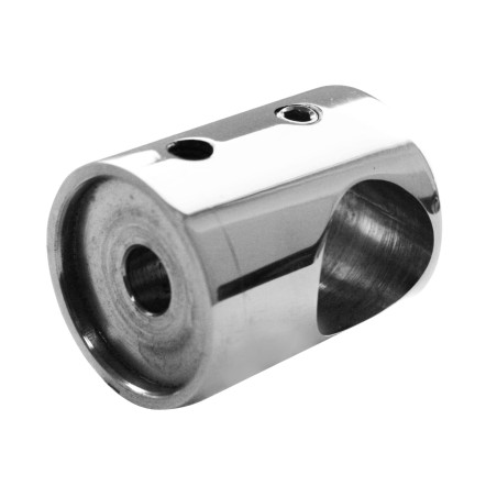 Strofix polished flat crossbar holder showing mirror finish and mounting screw position