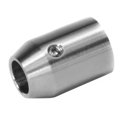 Strofix front handle crossbar holder for Ø12 mm rod, flat mount, satin AISI 304, carrying an infill rod on the front face