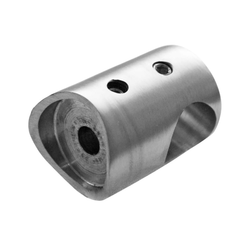 Strofix AISI 304 satin crossbar holder for round Ø42.4 mm post tube front view