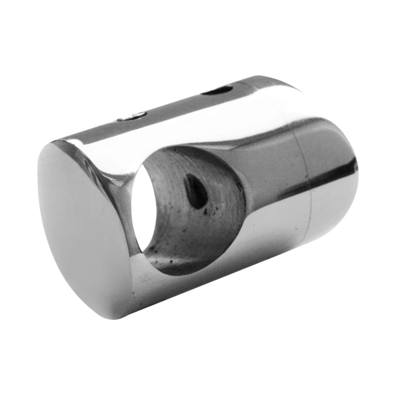 Strofix polished tube-mount crossbar holder for Ø12 mm rod on Ø42.4 mm round post, AISI 304