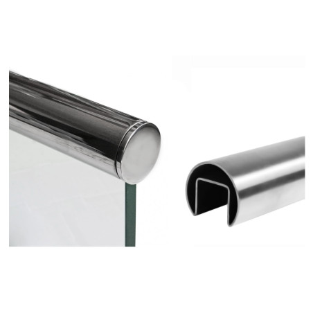 Handrail 42,4 placed on glass, Polished, 2500-5000mm