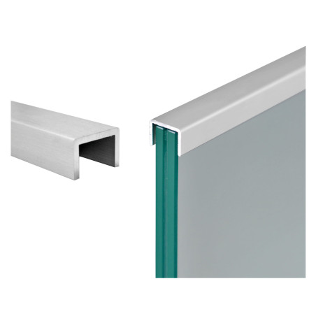 Profile for glass 12,76mm, Anodized aluminum, Satin