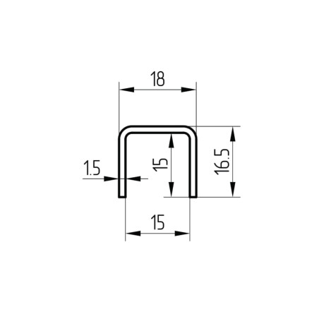 Profils sēdināms uz stikla 10mm komplekts, slīpēts, 2500mm
