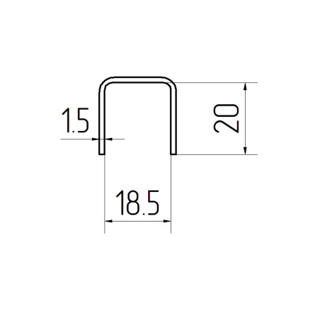 Profils sēdināms uz stikla 17,52mm, slīpēts, 2500mm