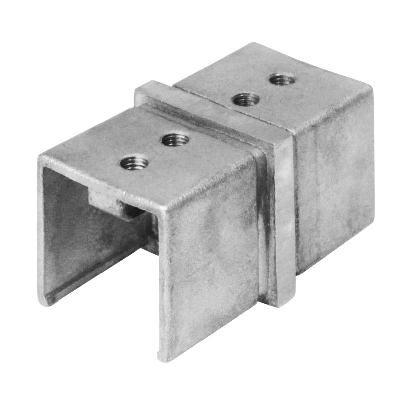 Connector for slot handrail 40x40mm, Satin